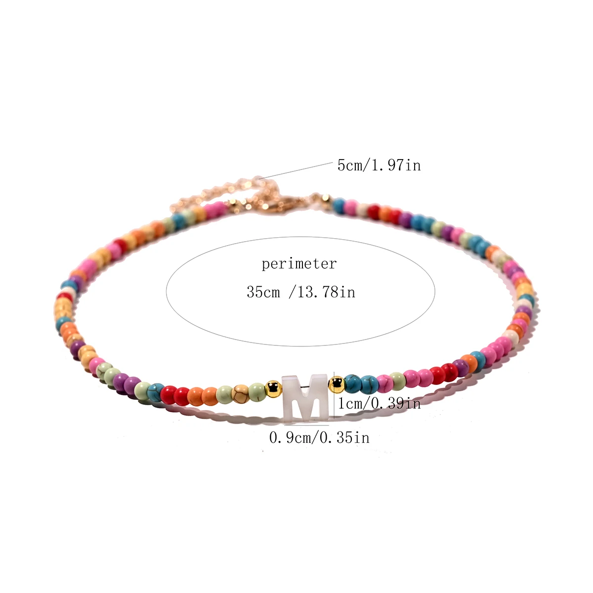 Natural Shell Initial Choker Fashion Colorful Beads 26 Letters Necklace for Women Bohemian Jewelry Boho Accessories