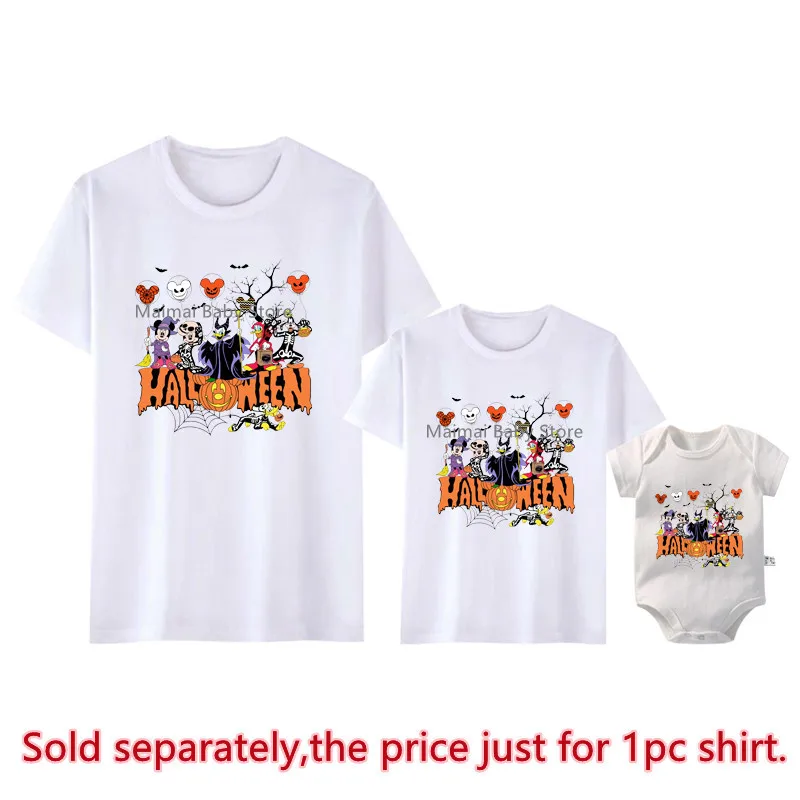 Disney Halloween Skeleton Shirts Funny Disney Balloon Mickey Minnie and Friends Family Matching Outfits Look Dad Mom Kids Tees