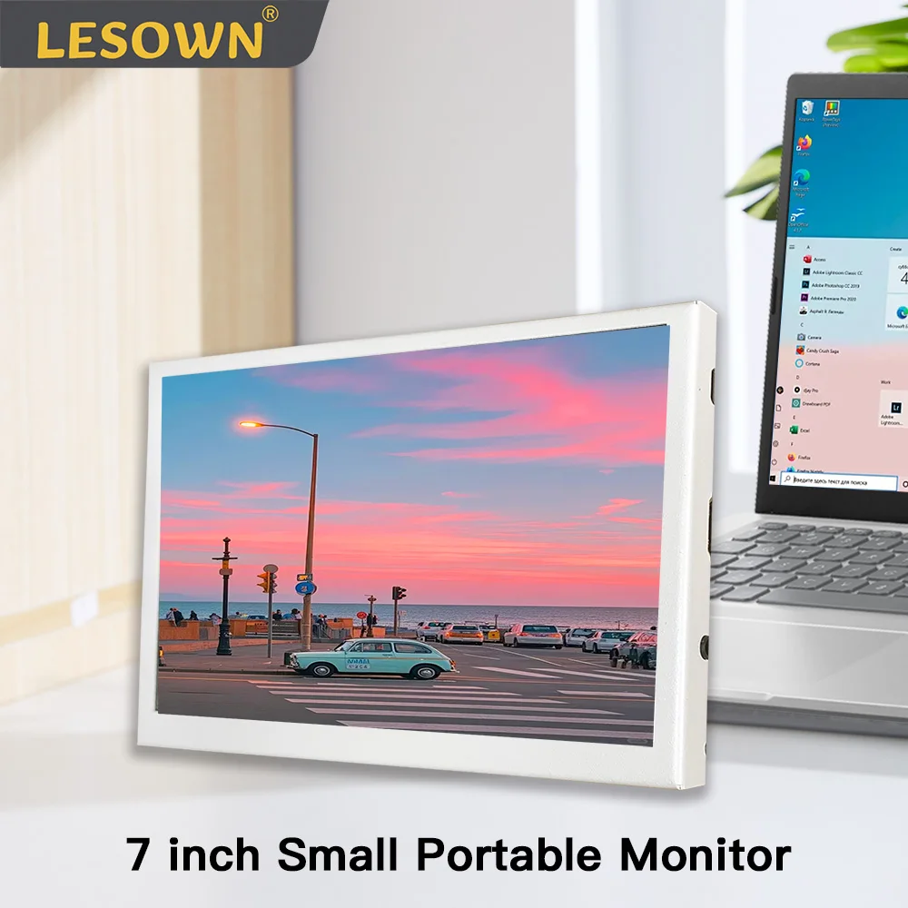 

LESOWN 7-дюймовый портативный монитор 1024x600 IPS ЖК-мини-дисплей с боковым экраном, камера, видеополевой монитор для Windows mac OS Switch