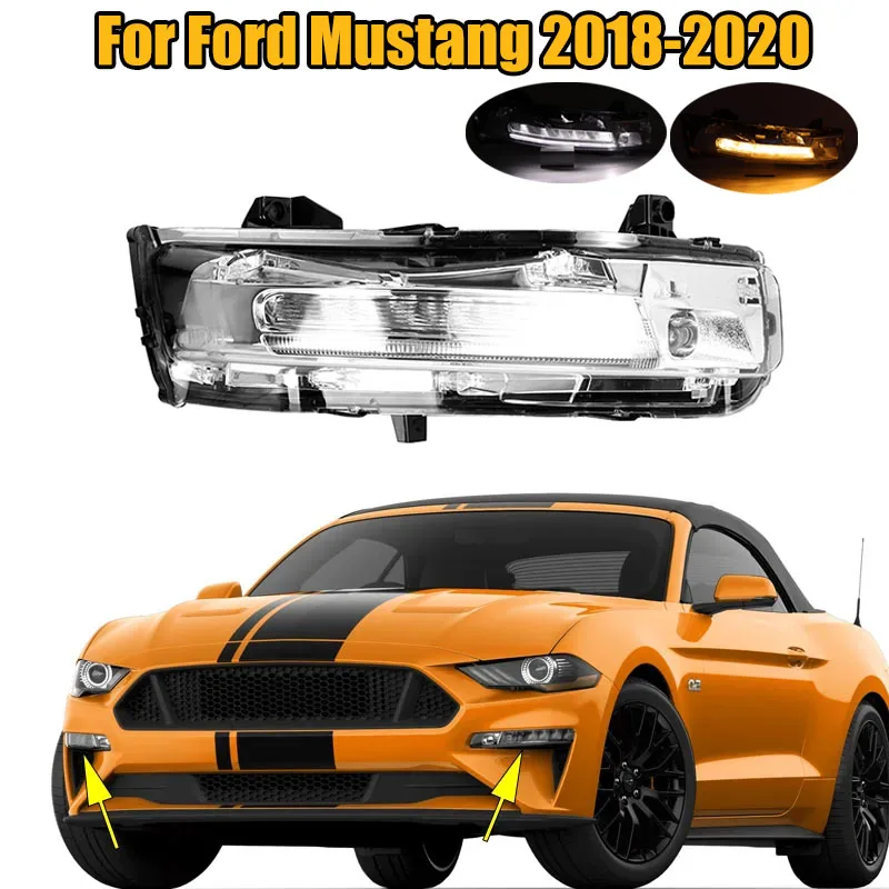 

US Version For Ford Mustang 2018 2019 2020 Car Front Bumper DRL Daytime Running Lights Fog Light Fog Lamp Turn Signal Light