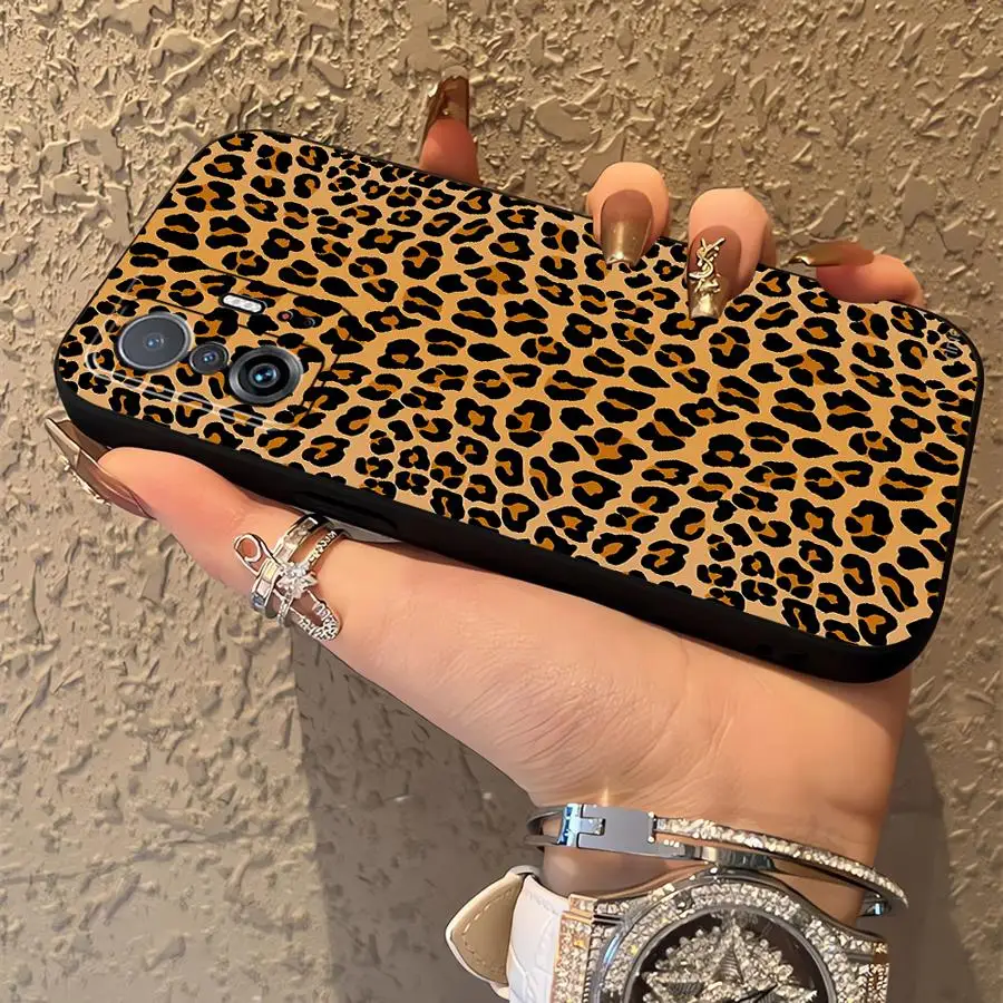 حافظة لهاتف Xiaomi Mi 9T 10T CC9Pro 10 11 13 Lite 9 13 11T 14 Pro غطاء خلفي ناعم بطبعة الفهد البني