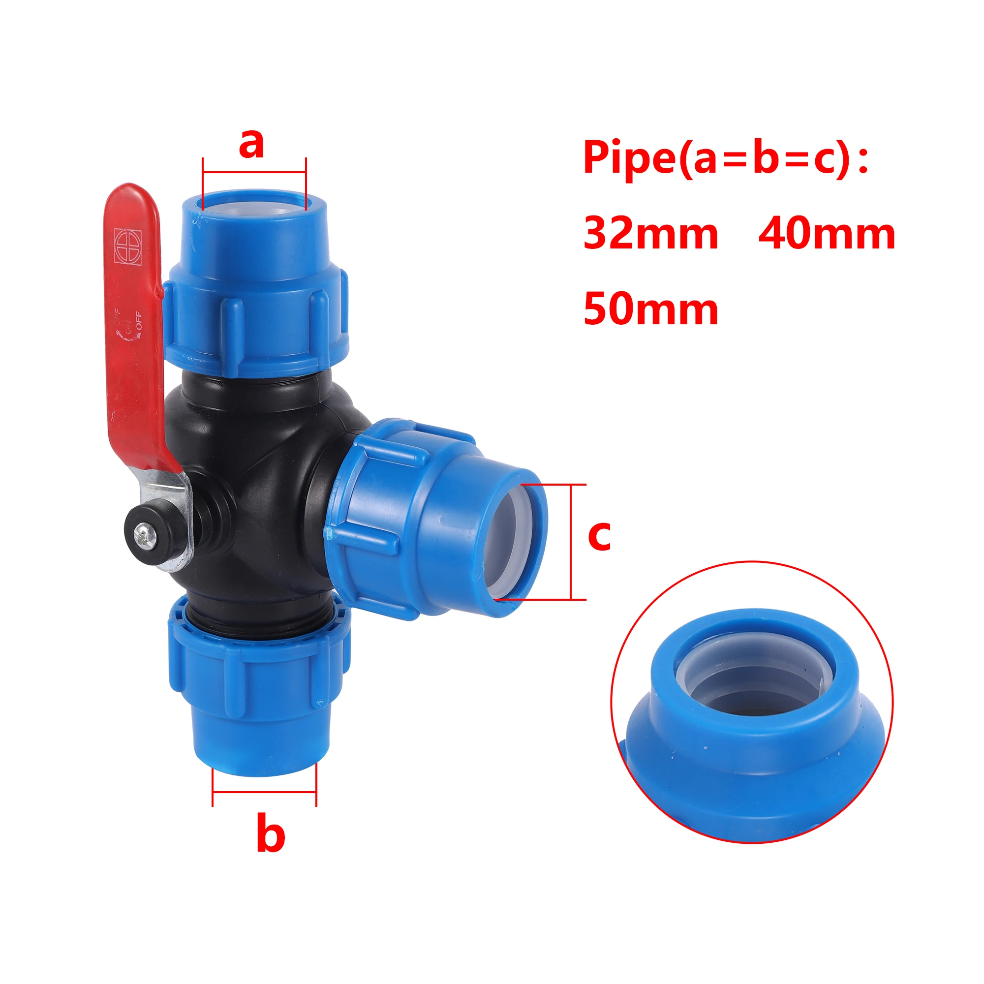 20/25/32/40/50mm PVC PE Pipe Faucet Diverter Plastic Quick Ball Valve Garden Lawn Irrigation Water Pipe Fittings