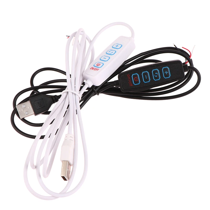 1.5M USB 5V LED Tri-color Dimming Color Switch Cable Dimmer 4-Key Controller 2CH For Low Voltage LED CCT Bicolor Light 2Colors