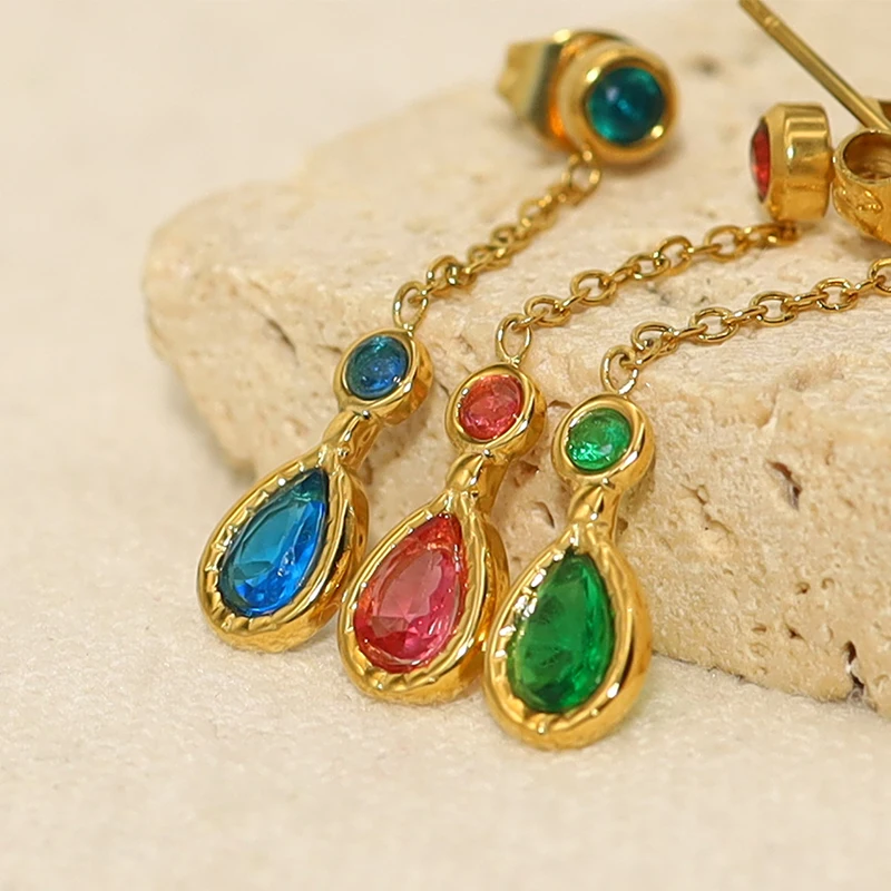 Loe |   Zirkonia-Ohrring für Damen, Edelstahl, heller Charm-Schmuck, zarte koreanische Mode, 2025,