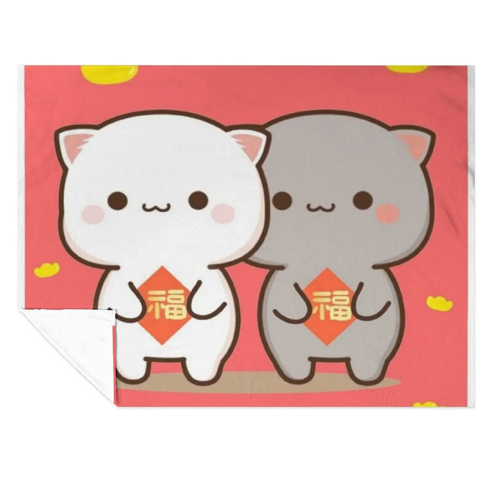 

Cute peach and Goma couple Throw Blanket heavy to sleep Luxury Giant Sofa Beach Blankets