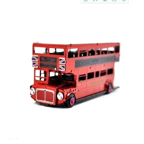 Buses 3D Metal Puzzle model kits DIY Laser Cut Puzzles Jigsaw Toy For Children