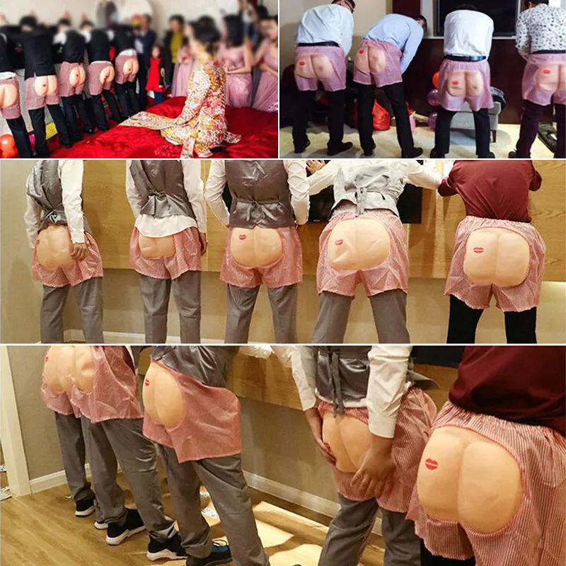 Pantaloncini con culo esposto Bomboniere Giocattolo antistress Scherzi Gadget divertenti universali Scherzo Giocattolo Antistress Bavaglio di Halloween Parodia Butt Pant