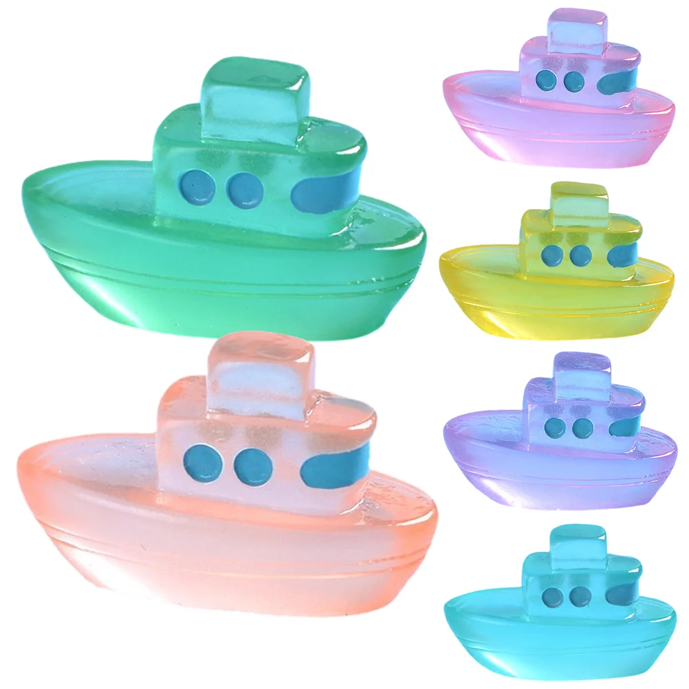 6 Pcs Mini Boat Micro Landscape Cruise Ship Decoration Fish Tank Decorations Ornaments Miniature Model