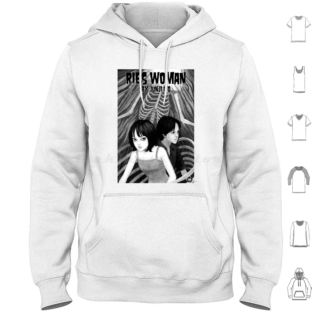 Costillas mujer Sudadera con capucha algodón manga larga Horror Manga Shojo Shoujo Kawaii espeluznante Guro Thriller Anime Manga gorra cómics