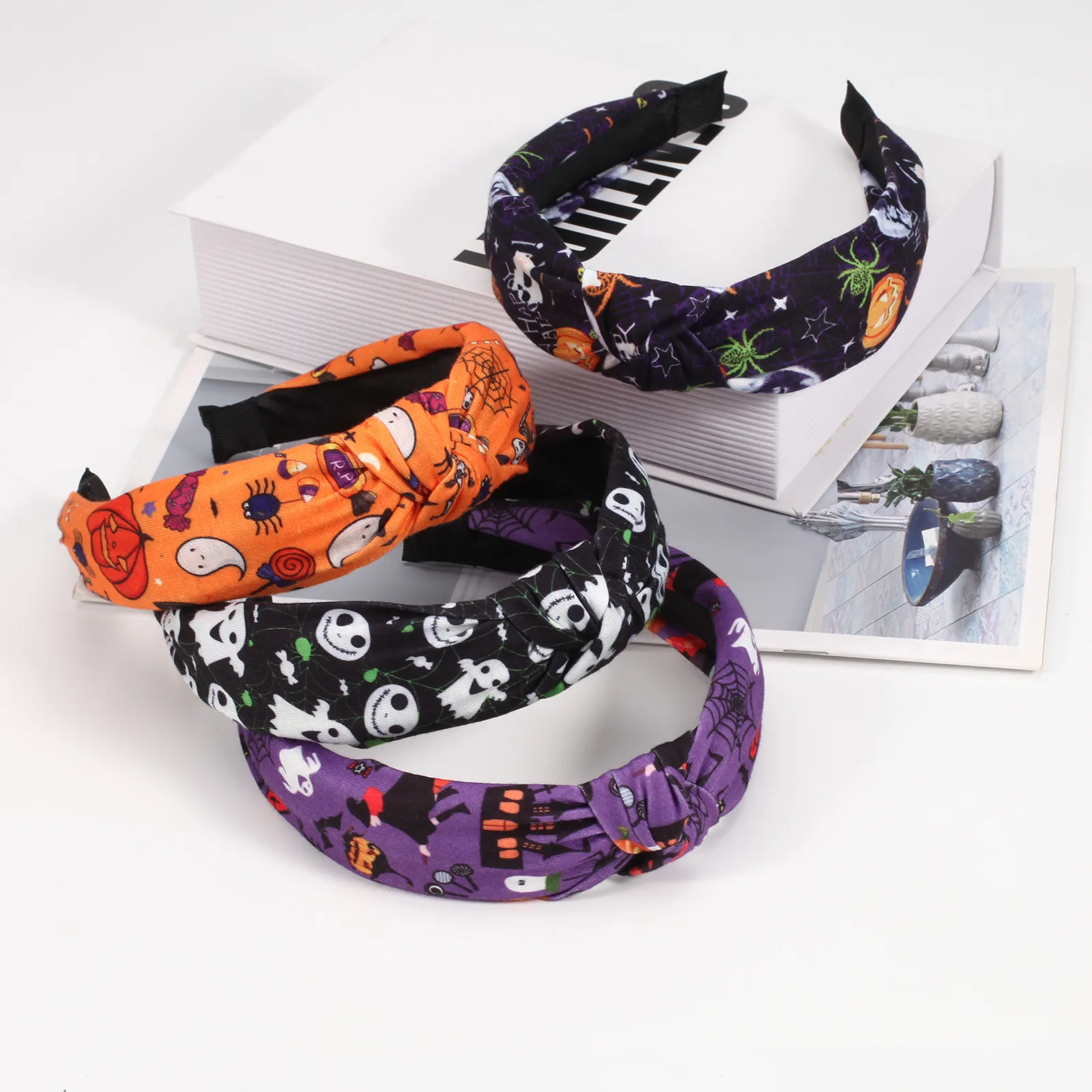 Halloween Hairbands Kid Hair Bands School Girls Headwear For Holiday Animal Printed Ribbon Hair Accessories