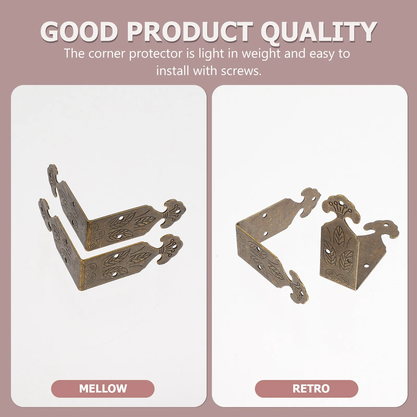 

4 комплекта латунных угловых защитных накладок в винтажном стиле для деревянных шкатулок, защита для мебели, ретро-накладки для защиты углов