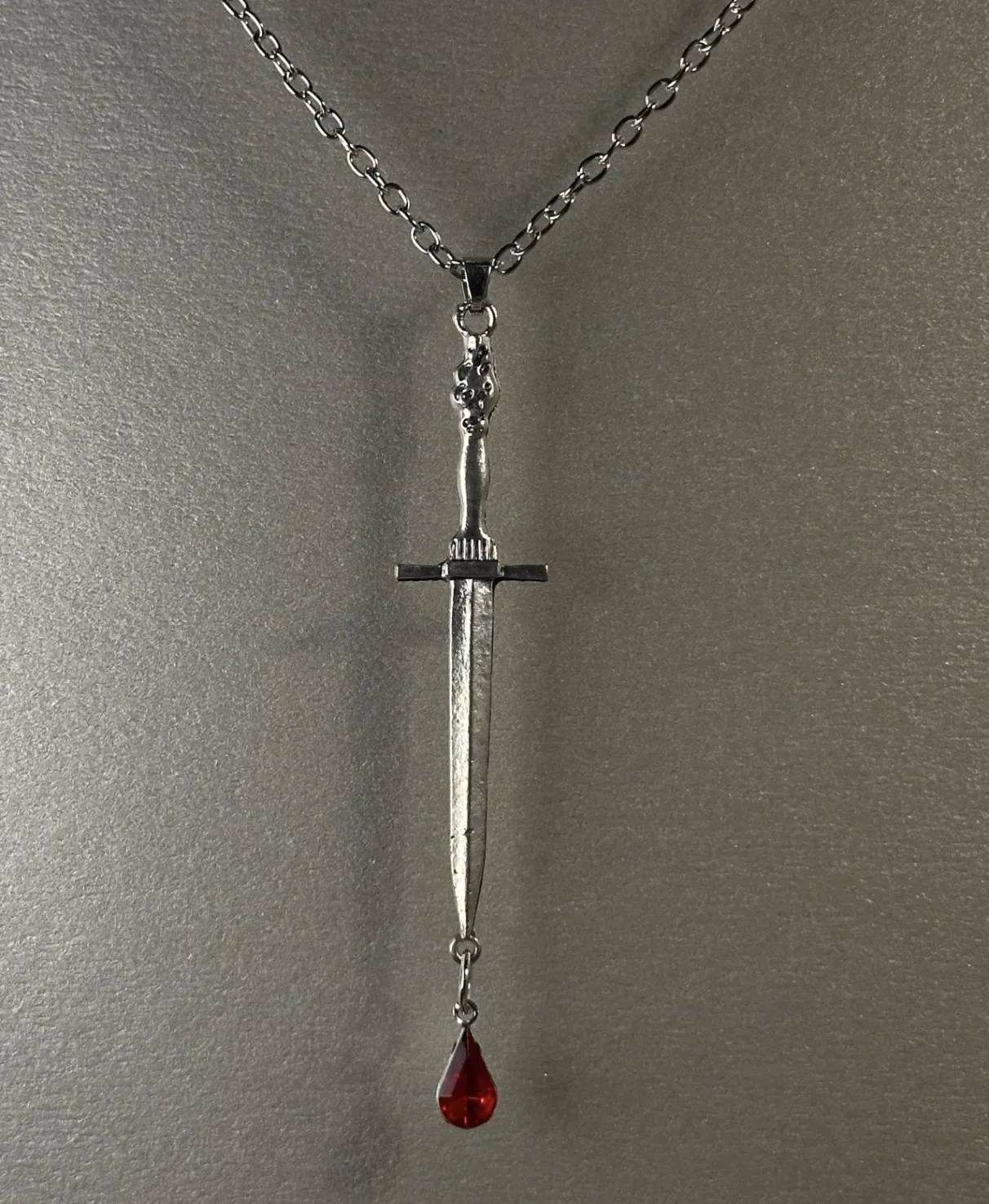 Goth Sword Pendant Necklace For Women Silver Color Chain Fashion Jewelry Gothic Accessories Halloween Party Wholesale