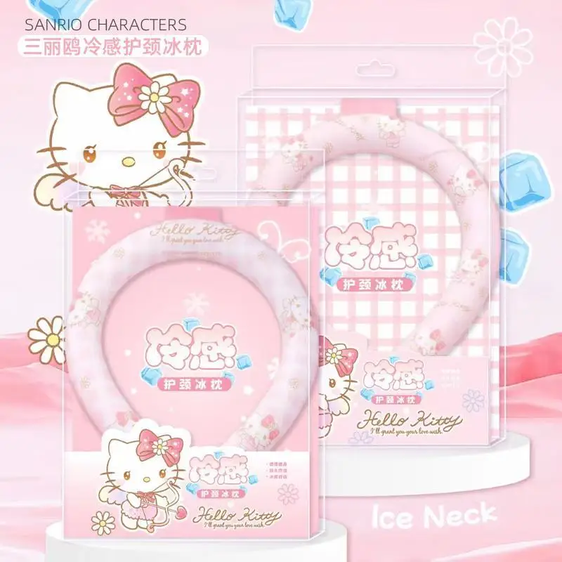 HelloKitty Cold Neck Protection Ice Pillow Hanging Neck Anime Cartoon Sanrio Portable Temperature Control Comfortable Ice Pillow