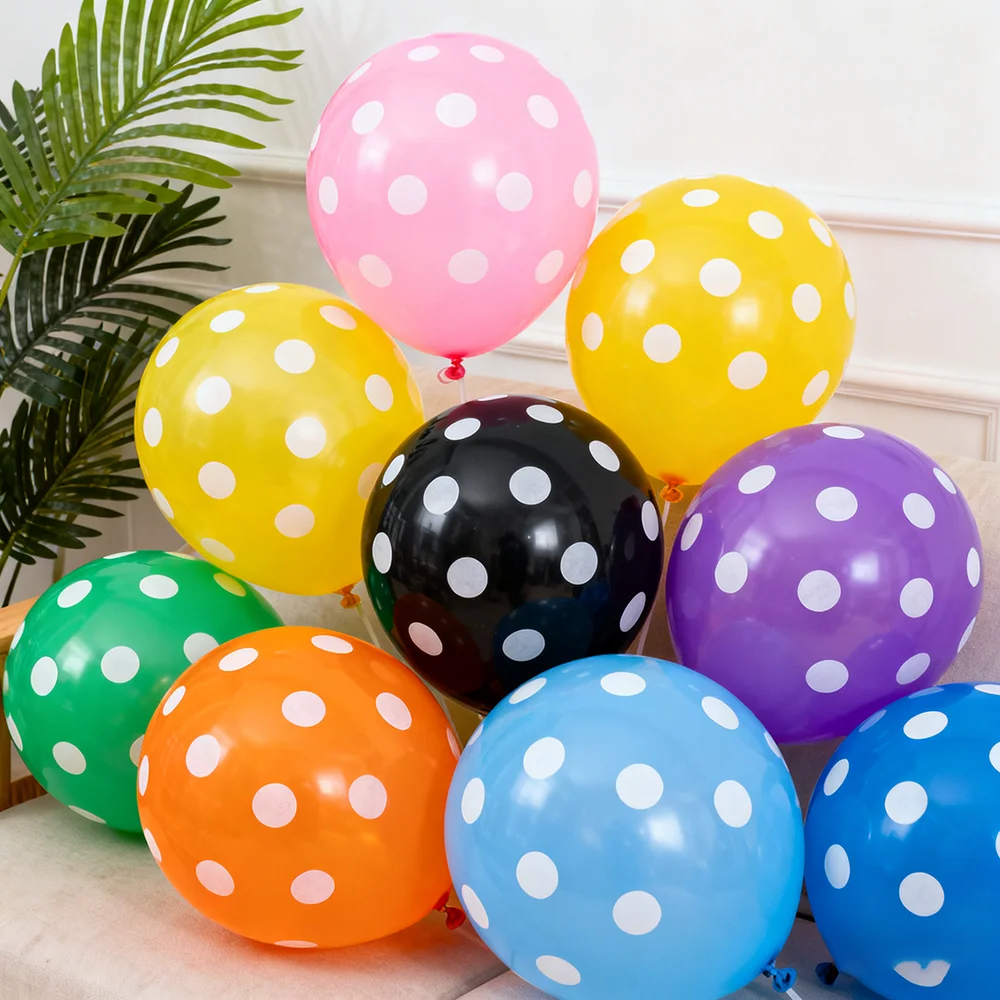 

100pcs 12inch Colorful Wave Point Balloons Wedding Birthday Party Decoration Green Pink Purple Color Ballon Baby Shower Globos