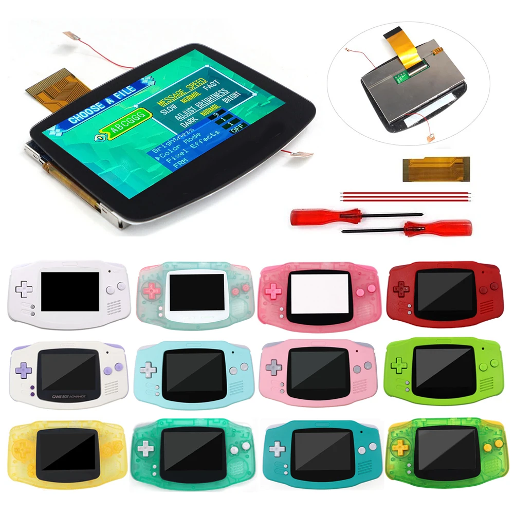 GBA V5 Laminated IPS LCD Drop-in Backlight Retro Pixel KIT For Nintendo Gameboy Advance GBA W/Housing Shell