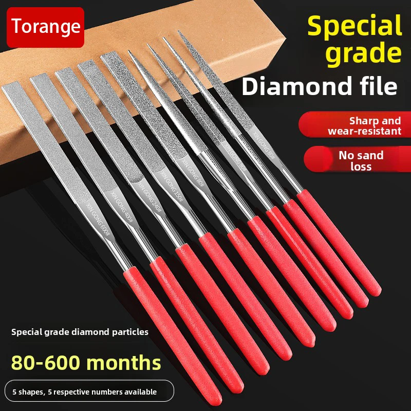 Ultra-fine Diamond File - 600 Mesh Mixed 400 Mesh Metal Polishing Alloy Small Flat Sand File for Precision Work