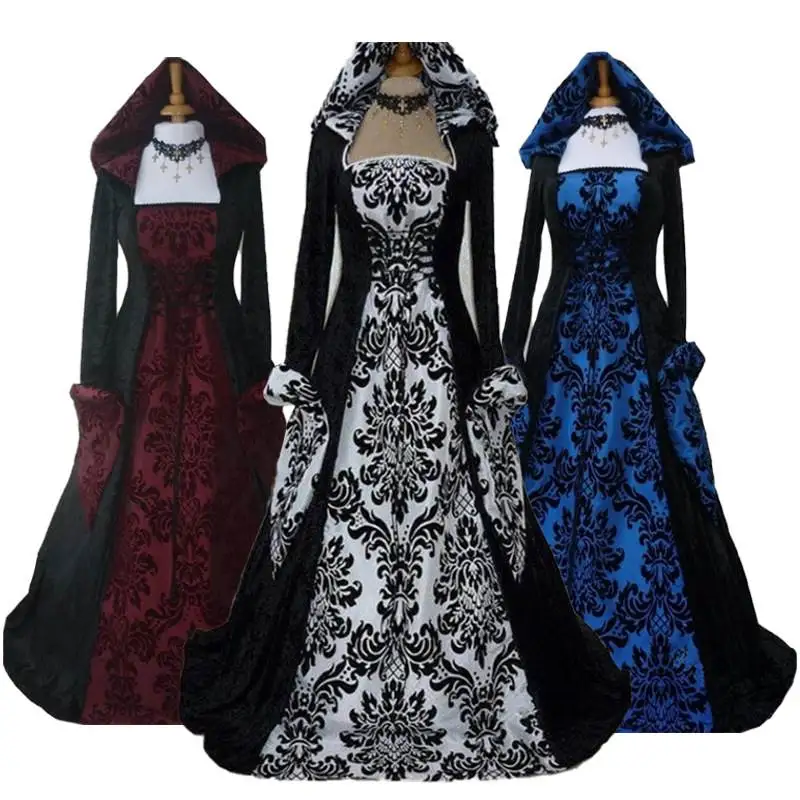 

Medieval Women's Dress S5XL plus Size Halloween Costume for Women 18-25 Years Old Autumn 2023 Fashion Ethnic Stage Wear