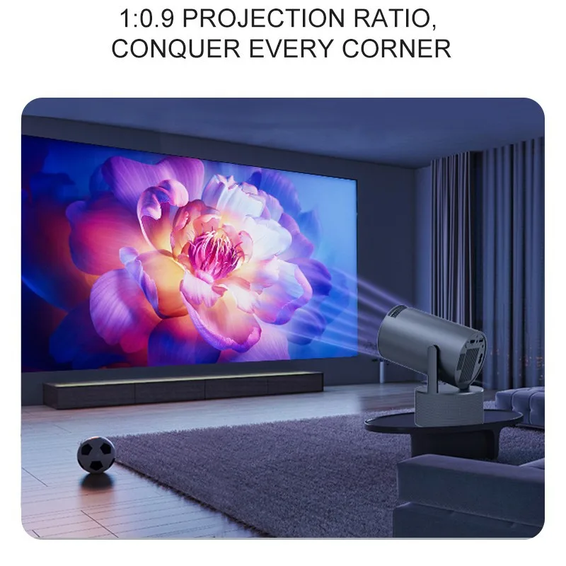Projektor KaiAqua Smart Android 11 350ANSI z automatycznym ustawianiem ostrości, natywne rozdzielczość 1080P, obsługa 4K, Wi-Fi 6, BT5.0, przenośny, do filmów, na zewnątrz.