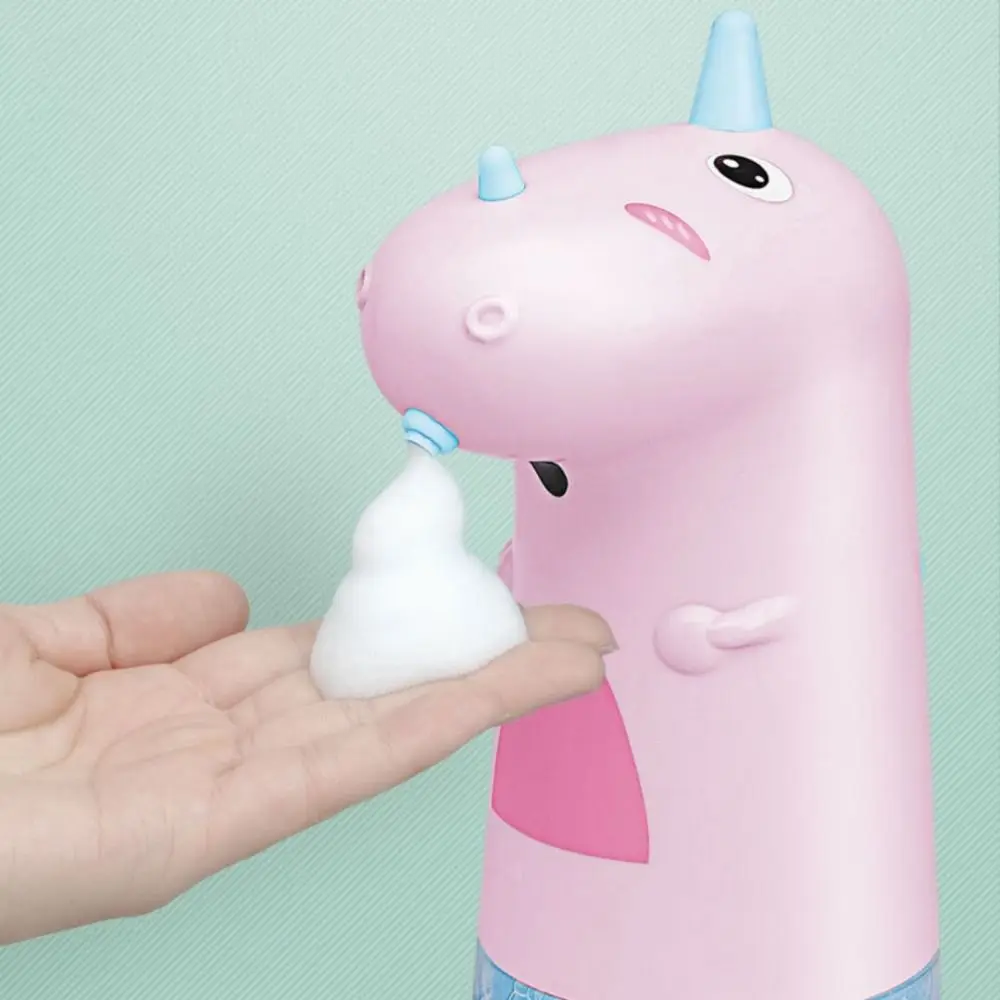 250ml Cute Unicorn Automatic Rechargeable Battery Soap Dispenser Foam Cartoon Touchless Hand Sanitizer Bottle ABS Kid Bathroom