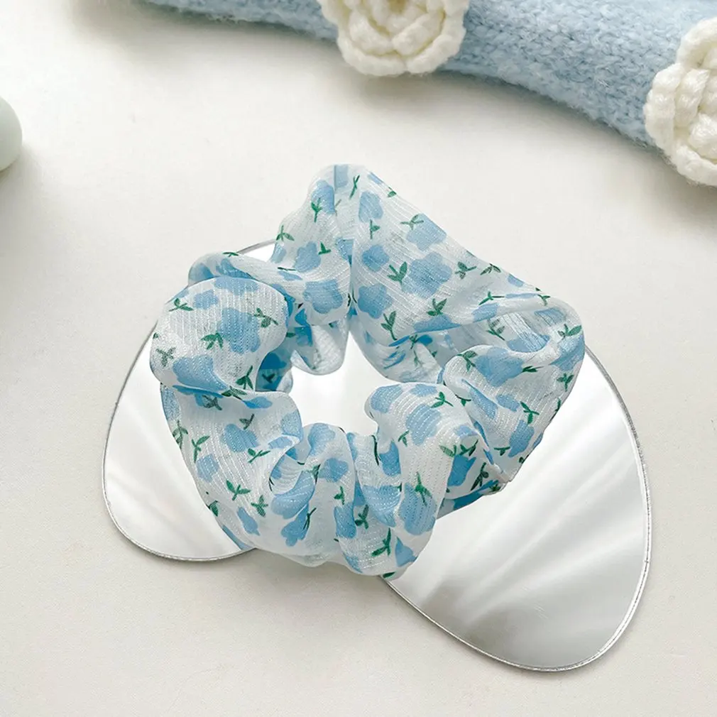 Fashion Print Hair Tie Girls Cute Hair Ties Flower Rubber Band Elastic Hair Bands Ponytail Scrunchies Women Hair Ties Headwear