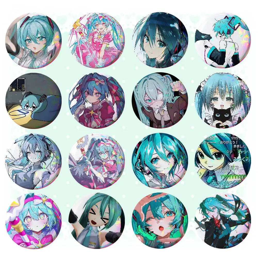 H-Hatsune Mikus Badges Tinplate Soft Button Pin Brooch Metal Badge Custom Jewelry Accessories Hat Bag Lapel