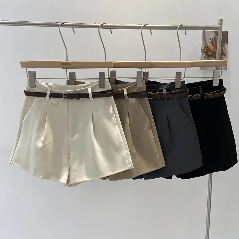 

Casual High Waist Wide Leg Pants Women's Fashionable Korean Style Summer 2024 New Arrival Straight Cut Commute Style Shorts