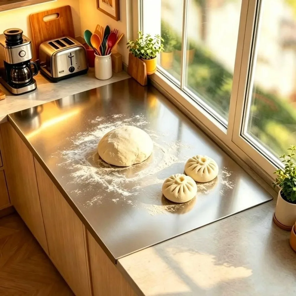 Food Grade Stainless Steel Chopping Board 304 Cutting Board Multi-functional Kneading Board Charcuterie Board Thickened Cutting