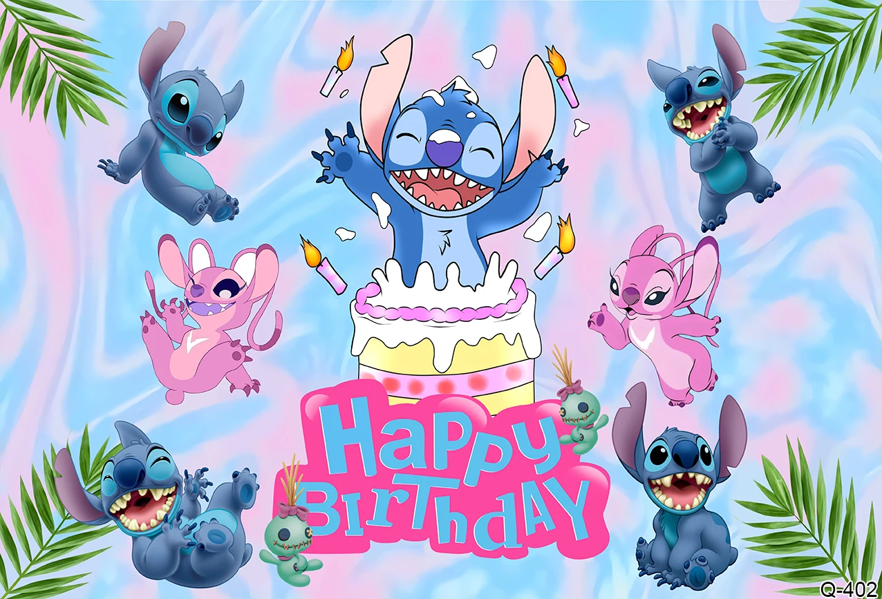 Fondos de fiesta temática de dibujos animados Lilo & Stitch estudio fotográfico Hawai Hula verano niñas fiesta de cumpleaños fotografía fondos personalizados