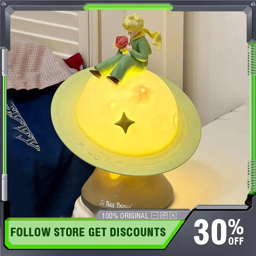 Le Petit Prince Bedroom Timable Night Light ABS Touch Switch Bedside Atmosphere Soft Light Desktop Decorations for Birthday Gift