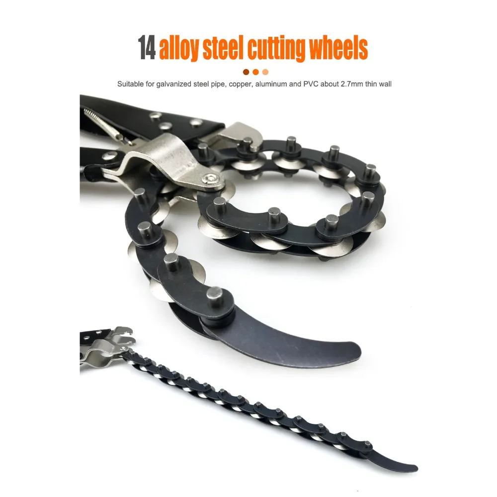 1 5/16 to 3 9/16 inch Cutting Range Locking Chain Pliers Universal Fit Exhaust Pipe Cutter Chain Vise Wrench Pipe Cutting