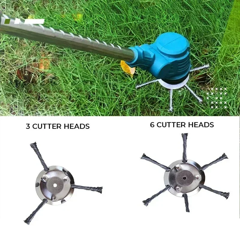 6 Inches Steel Grasss Trimmer Head 3/ 6 Cutter Brushcutter Wire Weed Blade for Garden Grass Trimmer Head Lawnmover Power Tool