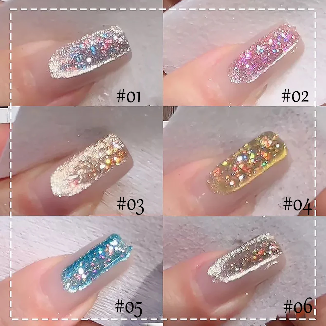 

ZH 1-21Pcs Daydream Cat Eye Gel Nail Art Sparkle Aurora Opal Fairy Wind Crystal Cat Eye Nail Oil Gel Nail Art Nail Supplies