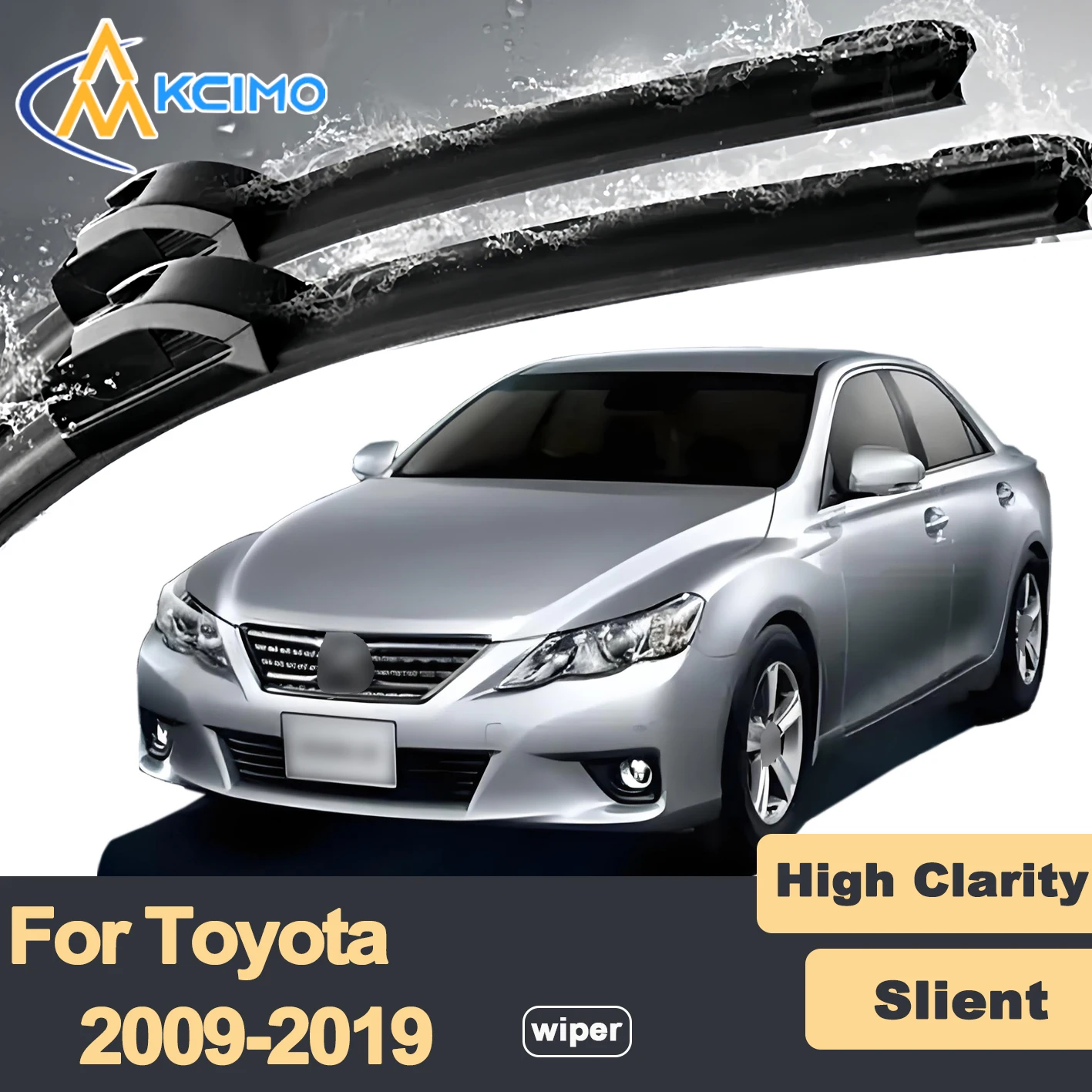

Premium Rubber Durable Silent Windshield Wiper Blades 2pcs for Toyota Mark X X130 2009-2019 Front Wiper Blades Set