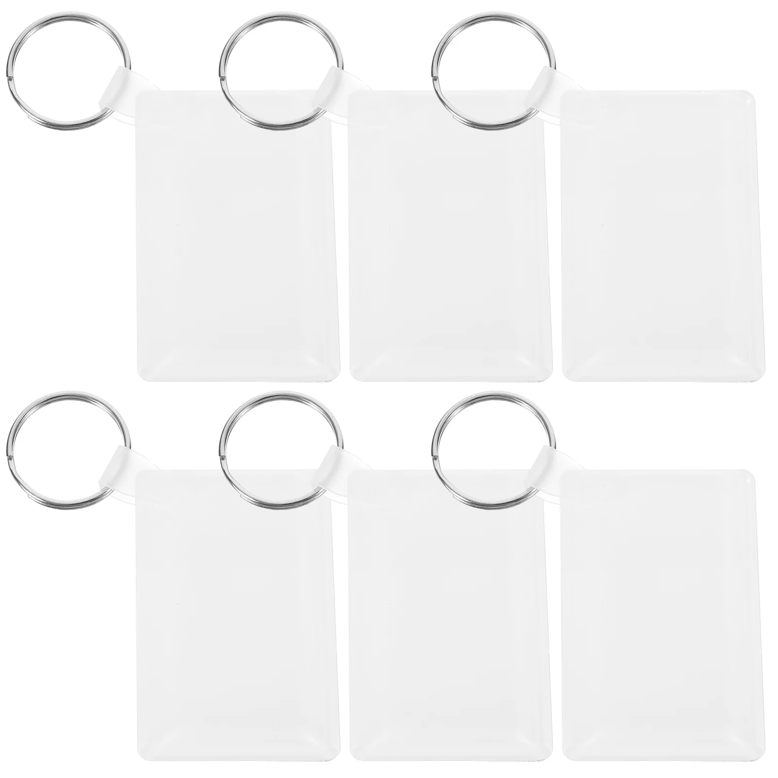 

6pcs Sublimation Keychains Blanks Diy Chain Pendants Heat Transfer For Crafts Decorative Blank Key Rings Portable Multi-Function