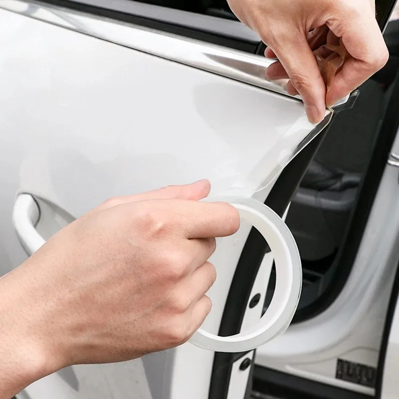 Car Door Anti-collision Strip Sticker Invisible Transparent Body Film Carbon Fiber Scratch Resistant Threshold Protection Film