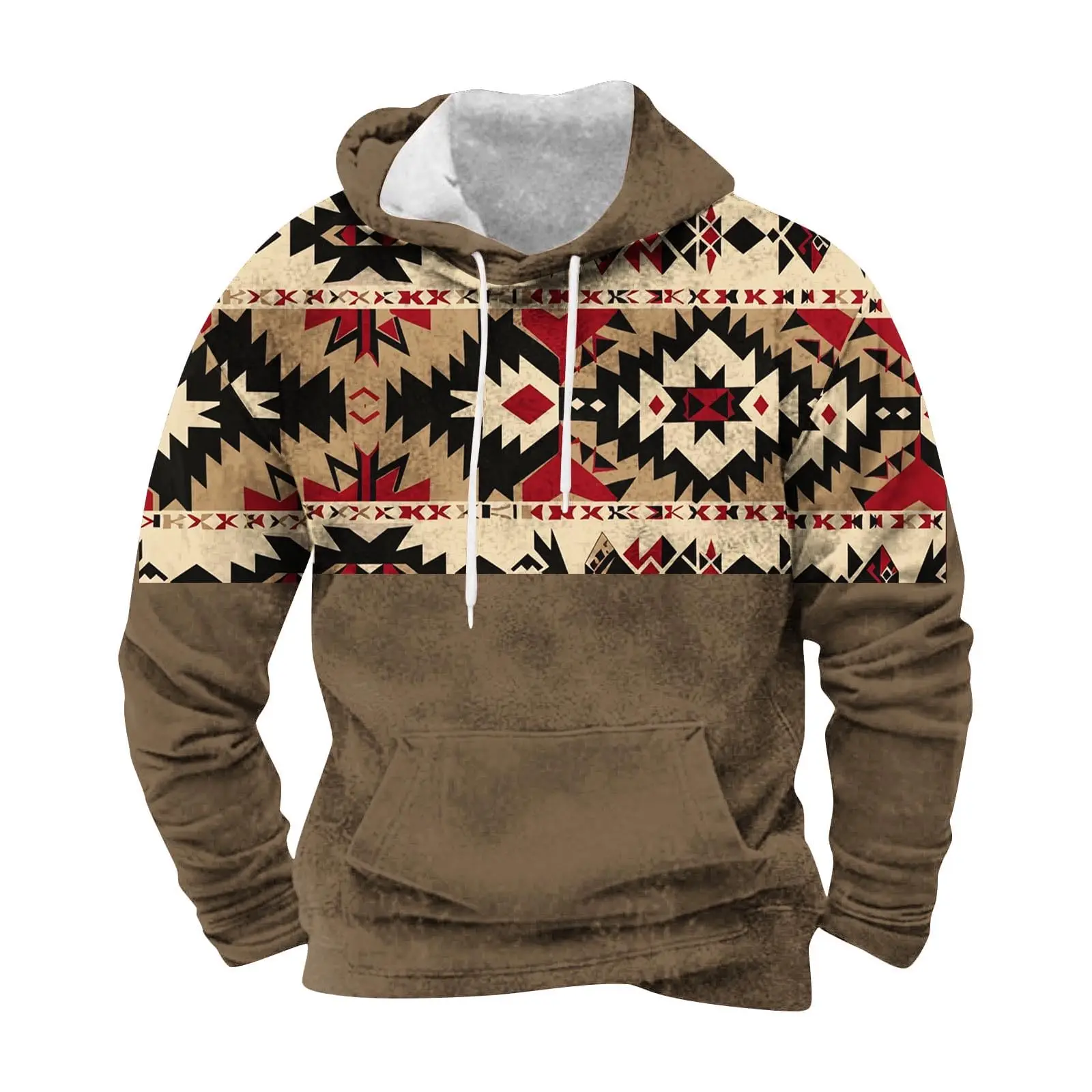 Vintage Tribal Ethnic Hoodies Aztec Graphic 3D Print Men's Hoody Oversized Streetwear Pullovers Hooded Sweatshirts Male Clothing