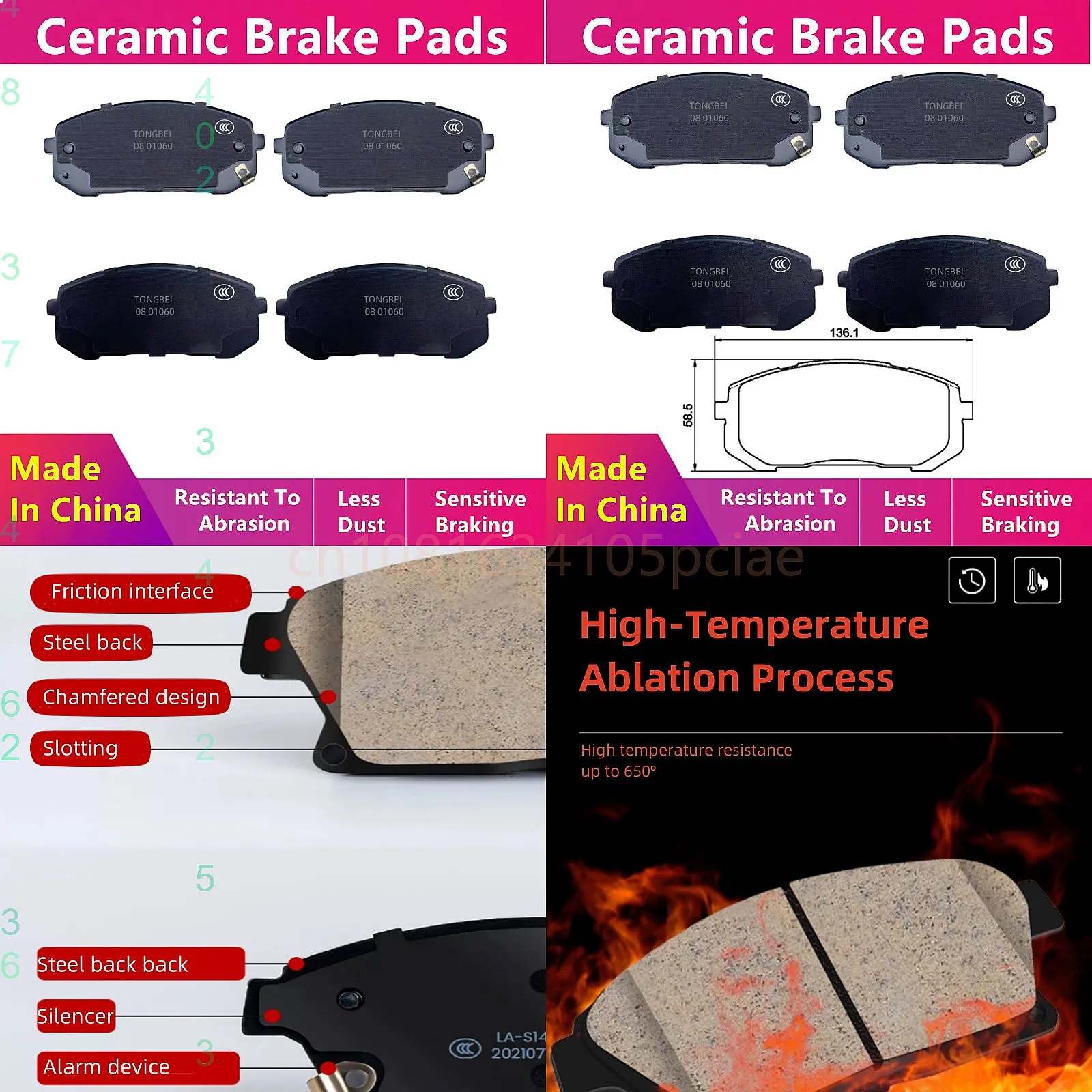 Front Brake Pads 01060 For Hyundai Elantra VII Kia Niro II Auto Parts 58101AAA00 58101ATA50
