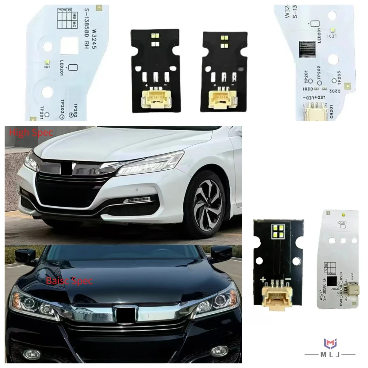 Angle Eyes LED DRL For Honda Accord High Or Basic Version 9.5 2016 2017 Headlight Light Source Board Chips Board Car Accessories