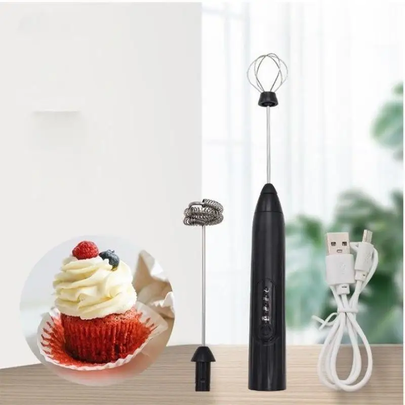 

Rechargeable Handheld Electric Egg Beater 3 Speeds Stainless Steel Whisks For Home Baking Coffee Froth Cream Desserts