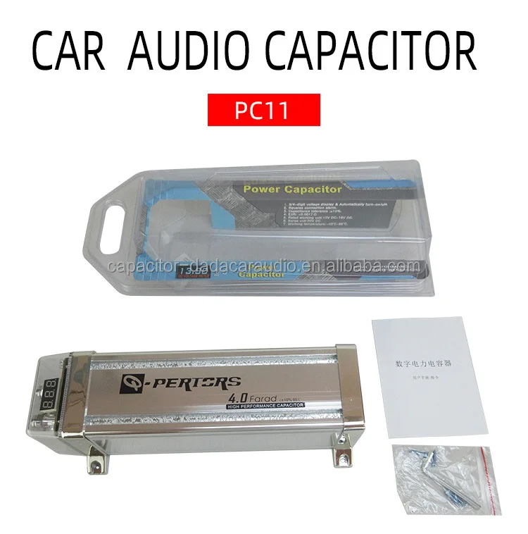 Factory Car Audio Capacitor Electrolytic Capacitor 4.0Farad PC11 QPERTORS Stabilize voltage and filter noise Audio Accessories