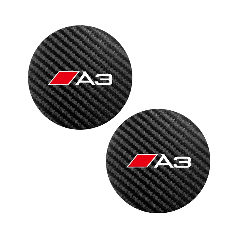 2Pcs Auto Leder Untersetzer Matte Anti-slip Wasser Tasse Pad Für Audi A1 A3 A4 A5 A6 A7 a8 Q2 Q3 Q5 Q7 Q8 B6 B8 B9 C5 C7 TT S1 S7 S3 RS6
