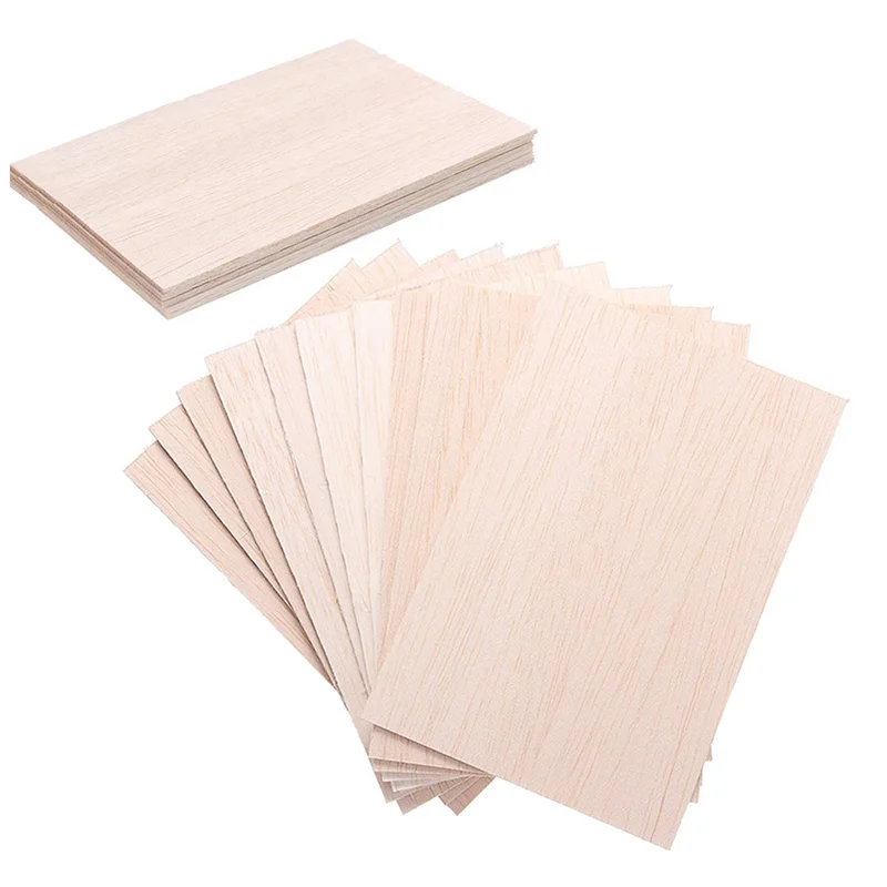 A84E-15 Pack Unfinished Wood Sheets,Wood Thin Wood Board for House Aircraft Ship Boat Arts and Crafts,DIY Ornaments