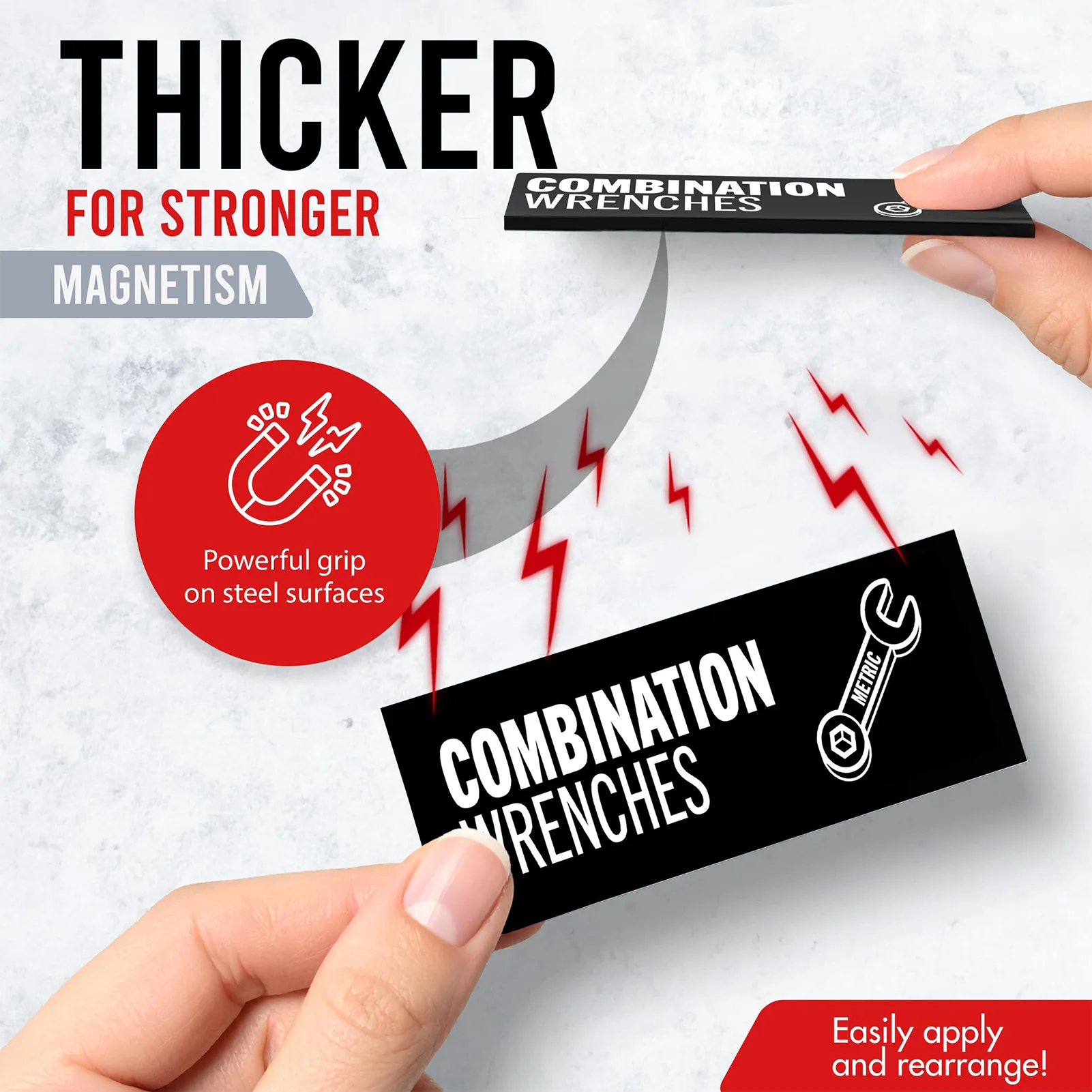 

80 шт. набор магнитных этикеток для инструментов с сильной адгезией для дисплея организации ящика для инструментов