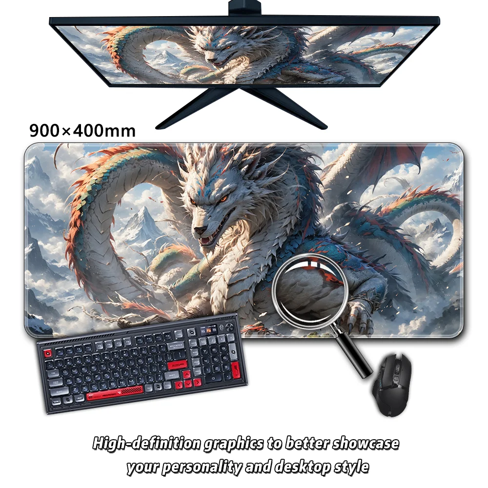 Japanese Cloud Sea Dragon Pattern Mouse Pad Desktop Pad Keyboard Pad