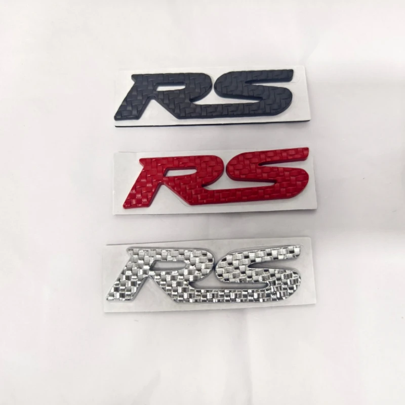 

2PCS Car Styling 3D Metal Logo Letters RS Sticker Rear Trunk Sticker For autos vehicel Decoration Car Acceessories