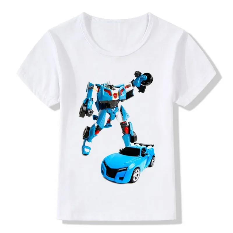 2024 Children Tobot Print Funny T-shirt Kids Summer Tops Boys/Girls Short Sleeve Clothes Casual Baby T shirt