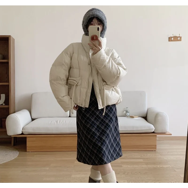 سترة نسائية قصيرة مع غطاء للرأس - 2025 نمط جديد فضفاض مناسب، عصري، تنحيف، متعدد الاستخدامات، سميك، معطف دافئ عصري