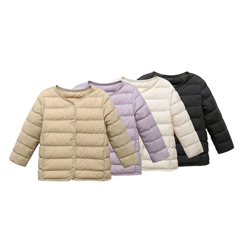 0-10℃ Kids Duck Down Jackets 2025 New Ultra Light Children Puffer Liner Korean Style Boys Girls Warm Outerwear Baby Toddler Coat