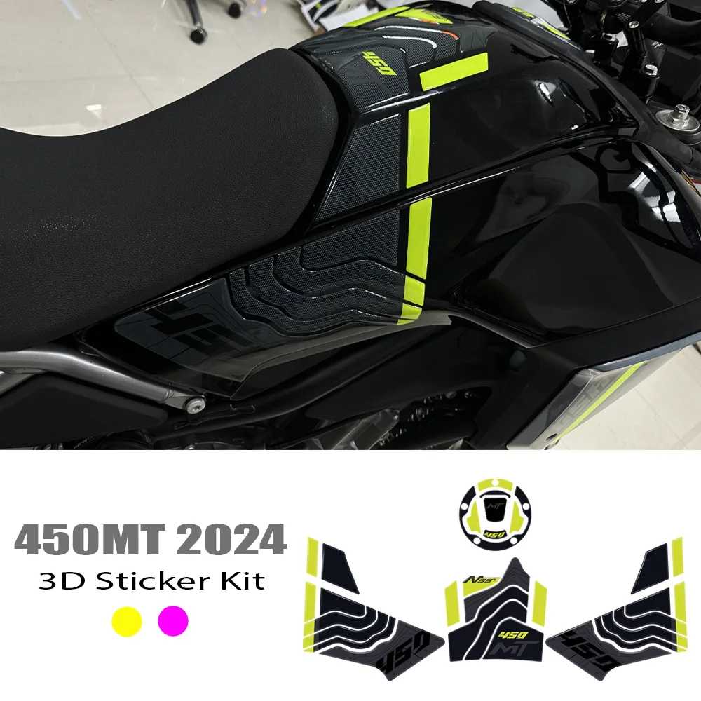 For CFMOTO 450MT 450 MT 2024 Motorcycle Accessories 3D Epoxy Resin Anti Slip Fuel Tank Protection Stickers