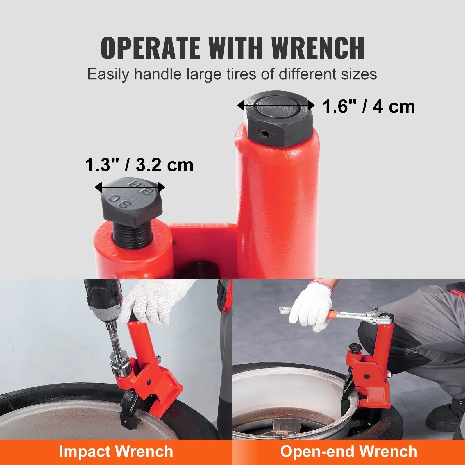 

VEVOR Manual Tire Bead Breaker 38"-42" Tires Changer Tool with Rubber Pad Protect Aluminum Alloy Hubs Tire Repair Tool for Cars